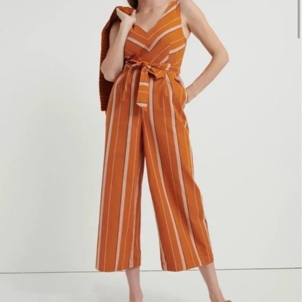 Lucky Brand | Orange striped jumpsuit